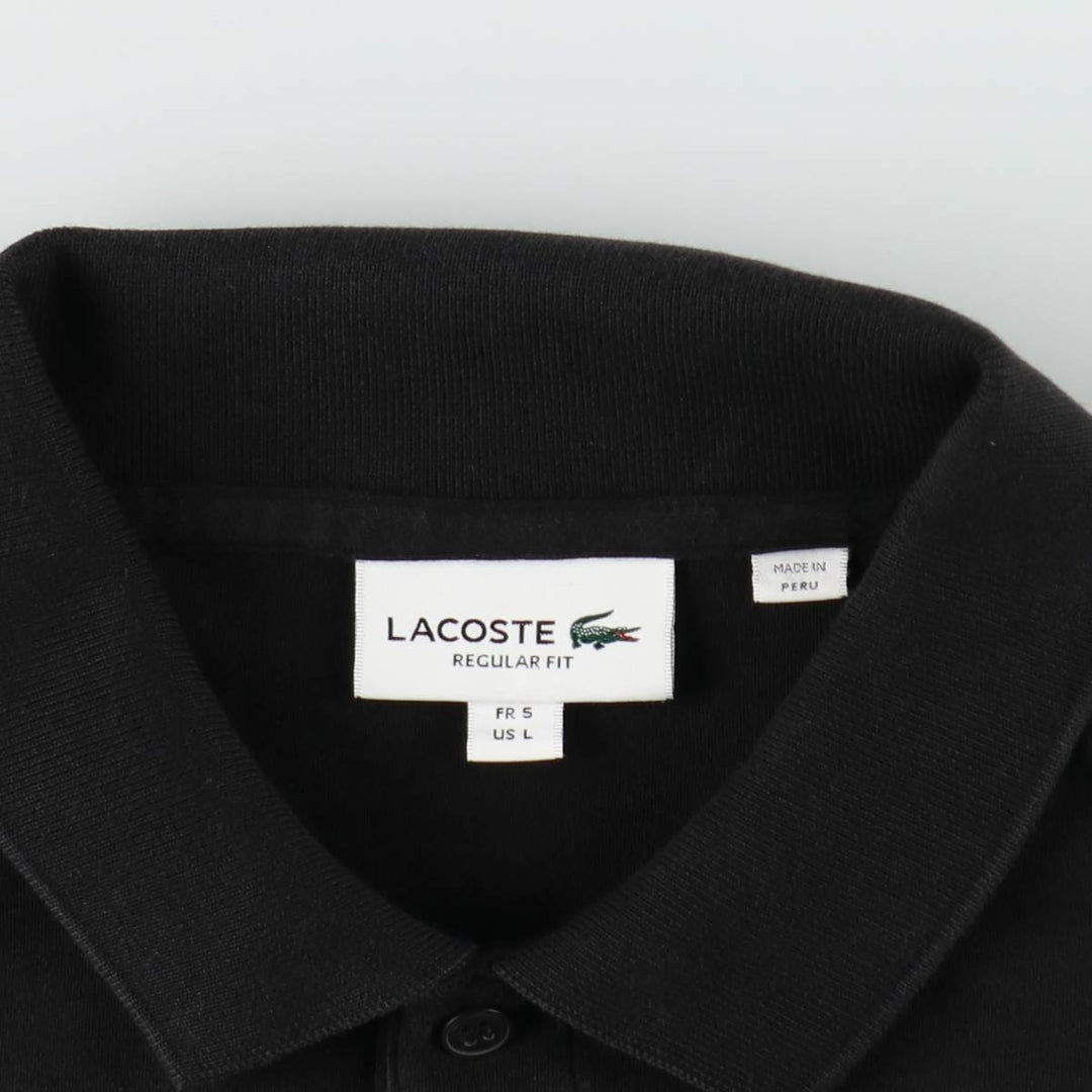 Lacoste LACOSTE short sleeve polo shirt, men's size L cotton black type Vintage Second Hand