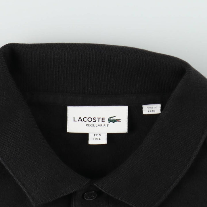 Lacoste LACOSTE short sleeve polo shirt, men's size L cotton black type Vintage Second Hand