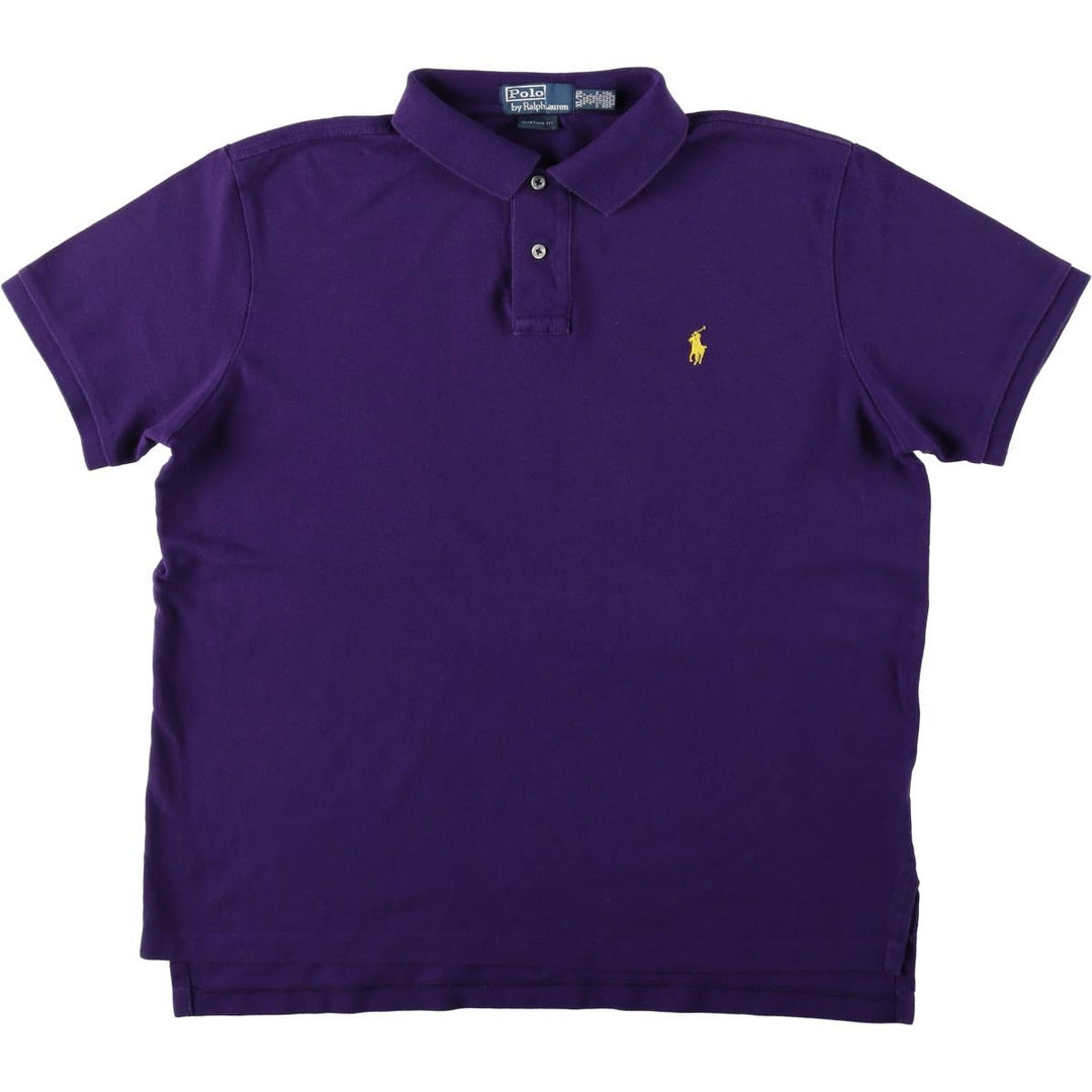 Ralph Lauren POLO by Ralph Lauren CUSTOM FIT short sleeve polo shirt, men's XL size cotton purple type Vintage Second Hand