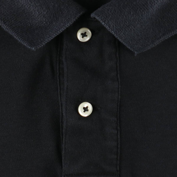 Ralph Lauren POLO by Ralph Lauren CUSTOM FIT short sleeve polo shirt, men's size L cotton black type Vintage Second Hand