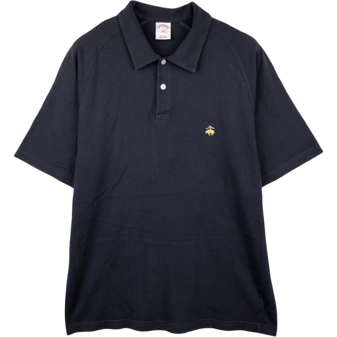 Brooks Brothers 346 short sleeve polo shirt, men's size L cotton navy blue type Vintage Second Hand