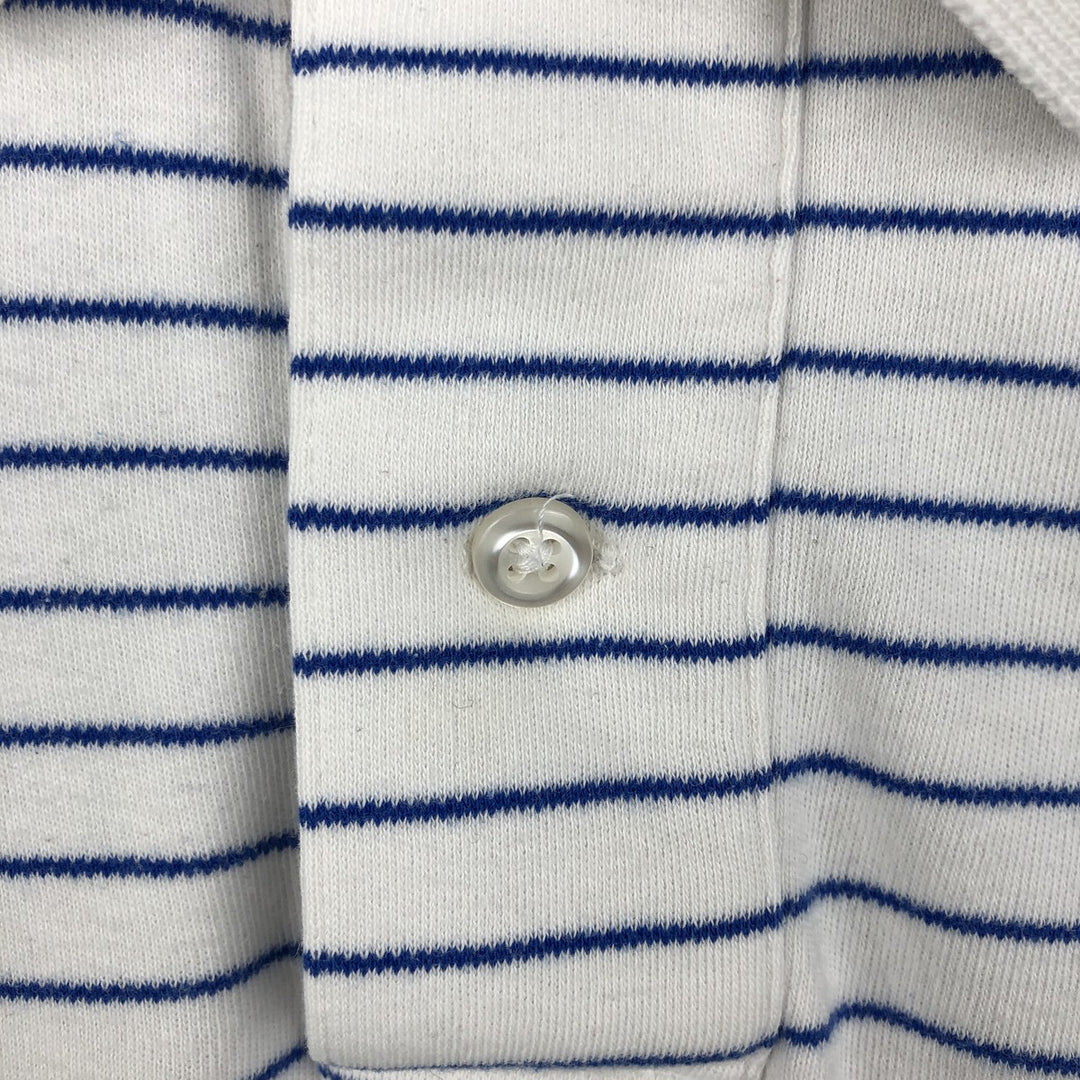 Ralph Lauren POLO by Ralph Lauren short sleeve striped polo shirt, men's size L cotton white type Vintage Second Hand