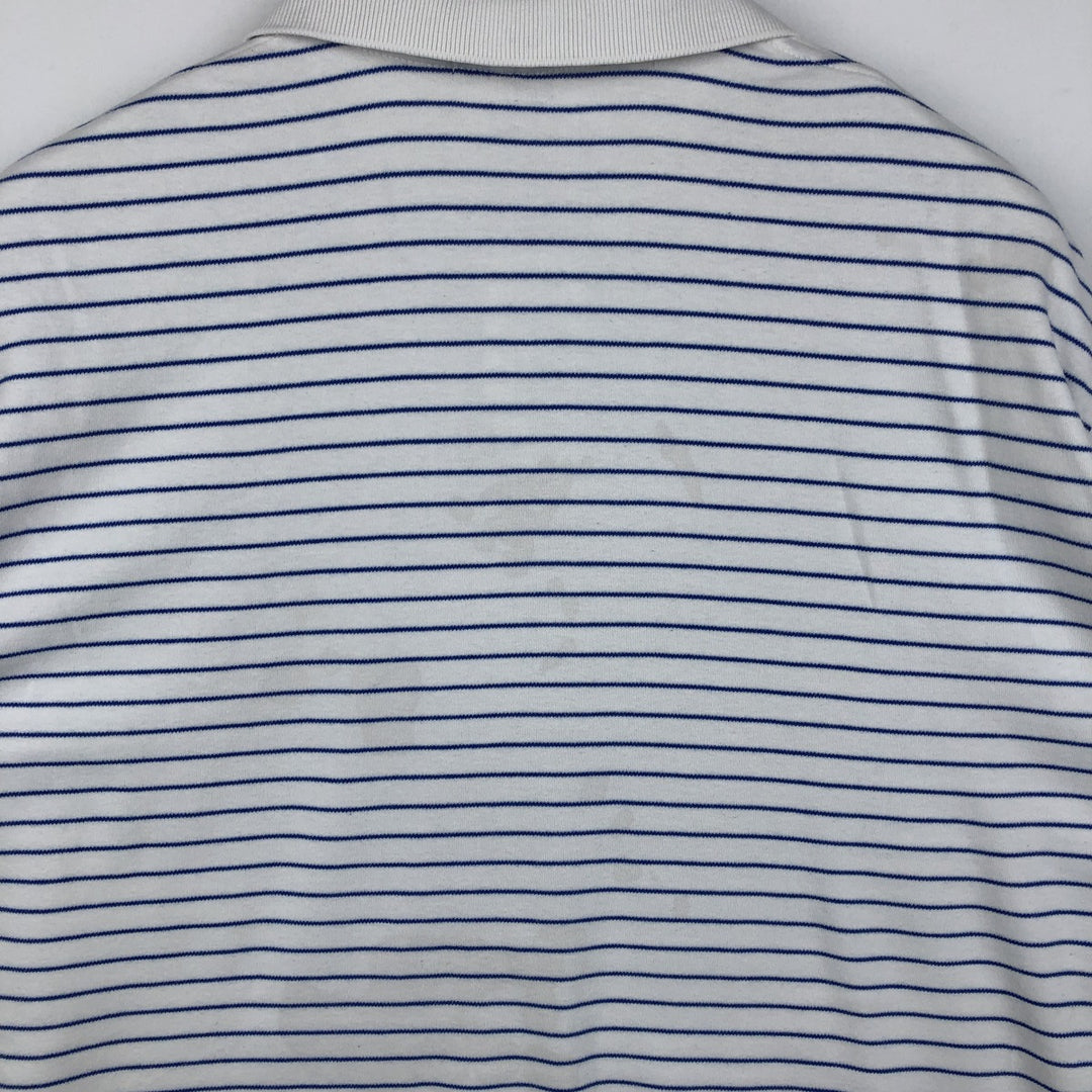 Ralph Lauren POLO by Ralph Lauren short sleeve striped polo shirt, men's size L cotton white type Vintage Second Hand