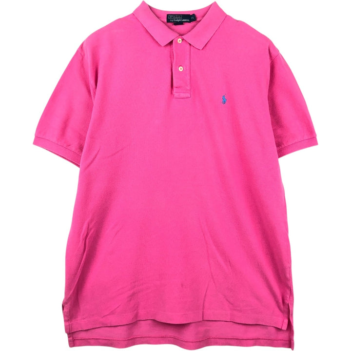 Ralph Lauren POLO by Ralph Lauren short sleeve polo shirt, men's XL size cotton pink type Vintage Second Hand