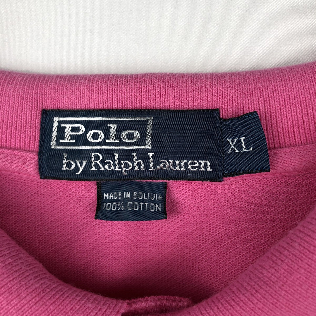 Ralph Lauren POLO by Ralph Lauren short sleeve polo shirt, men's XL size cotton pink type Vintage Second Hand
