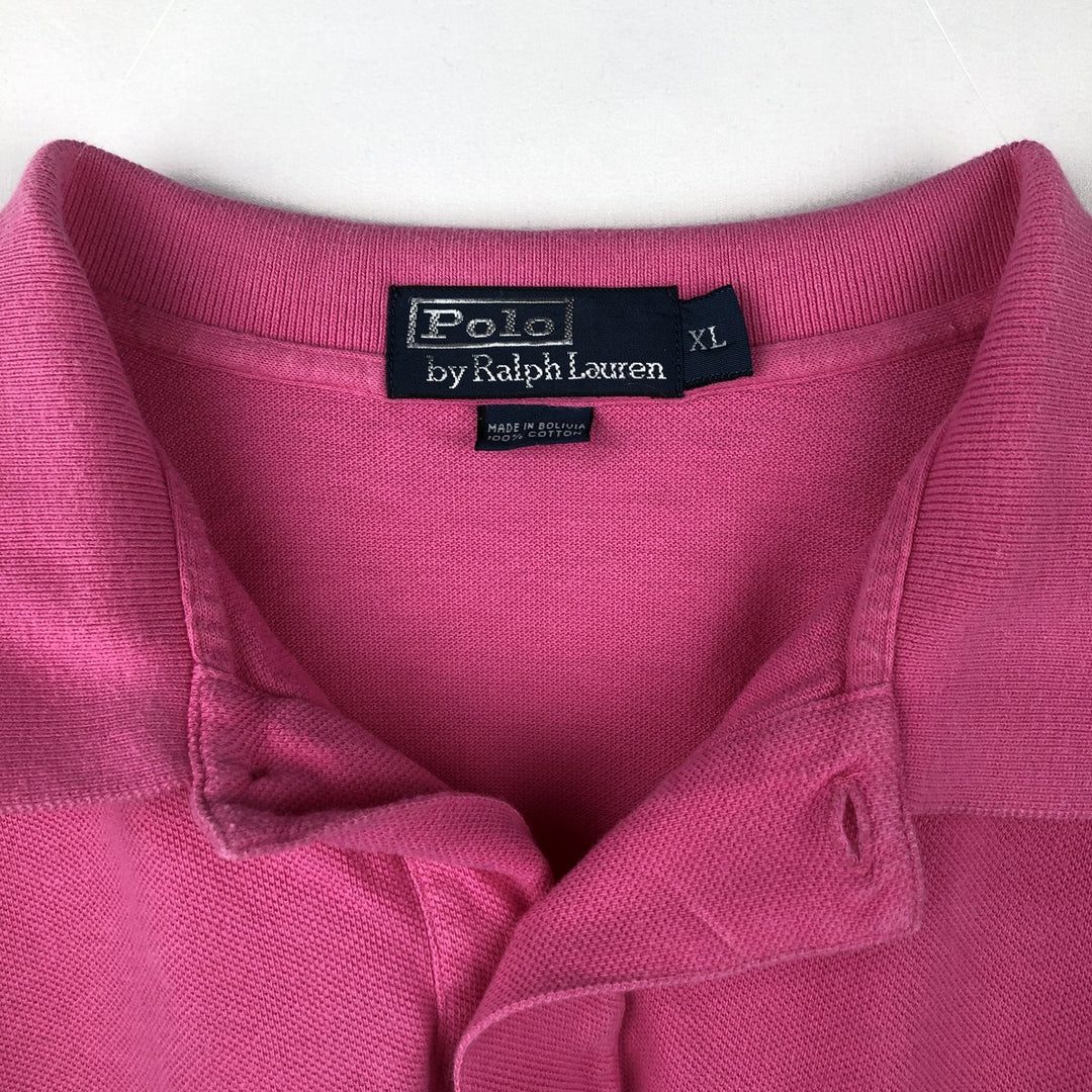 Ralph Lauren POLO by Ralph Lauren short sleeve polo shirt, men's XL size cotton pink type Vintage Second Hand