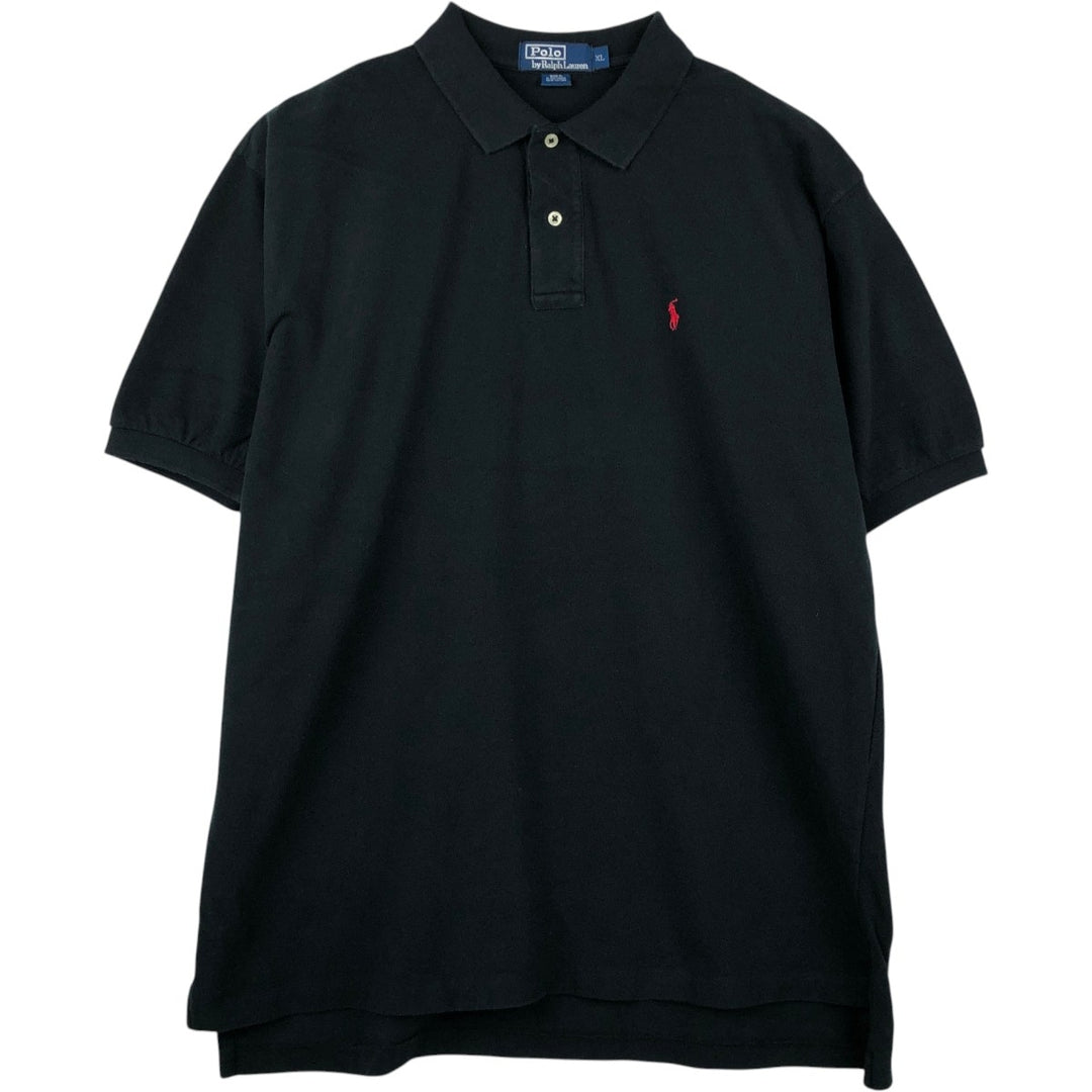 Ralph Lauren POLO by Ralph Lauren short sleeve polo shirt, men's XL size cotton black type Vintage Second Hand