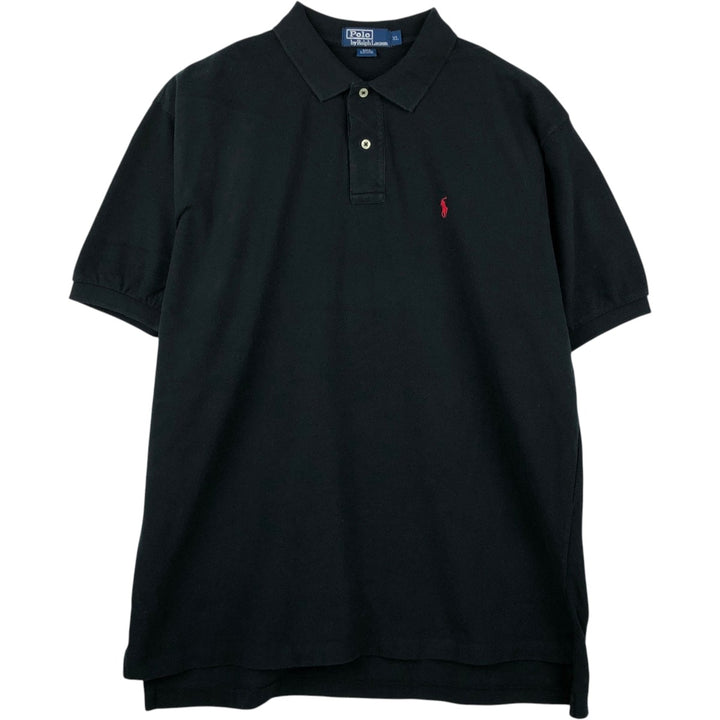 Ralph Lauren POLO by Ralph Lauren short sleeve polo shirt, men's XL size cotton black type Vintage Second Hand
