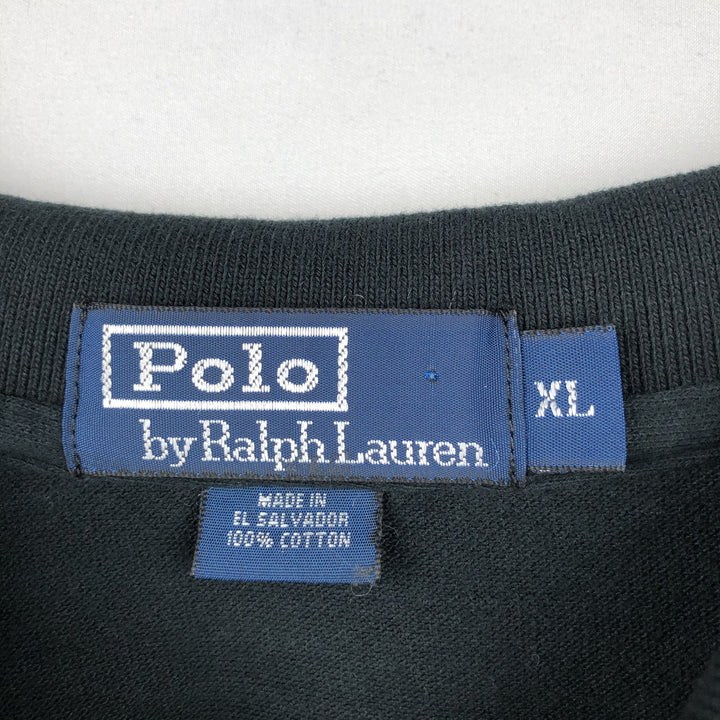 Ralph Lauren POLO by Ralph Lauren short sleeve polo shirt, men's XL size cotton black type Vintage Second Hand
