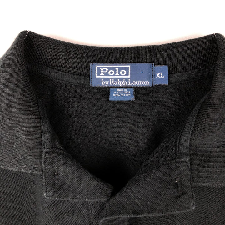 Ralph Lauren POLO by Ralph Lauren short sleeve polo shirt, men's XL size cotton black type Vintage Second Hand