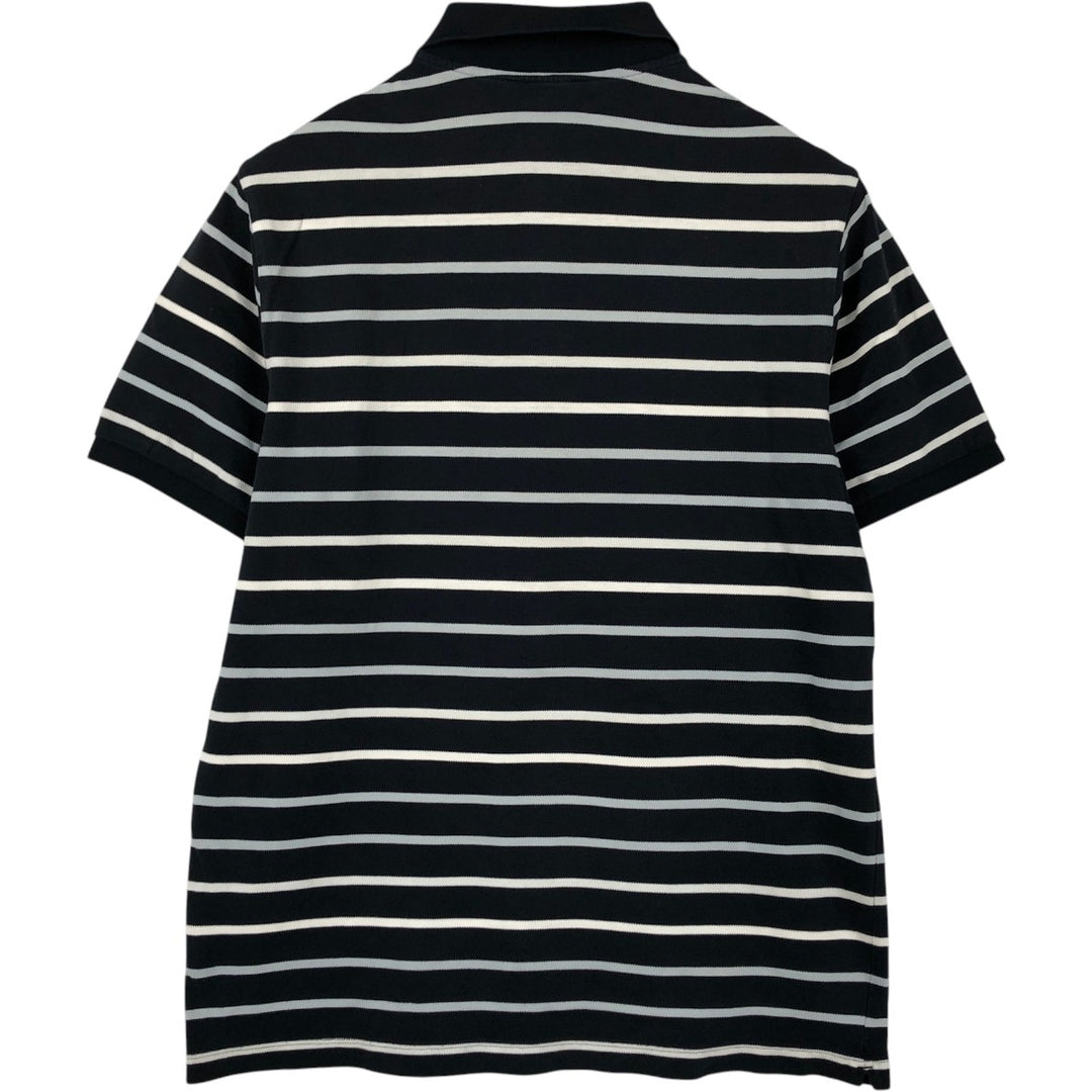 Banana Republic BANANA REPUBLIC Short Sleeve Striped Polo Shirt Men's Size L cotton black type Vintage Second Hand