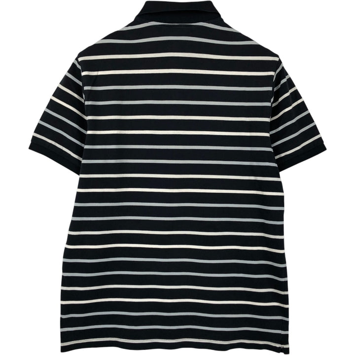 Banana Republic BANANA REPUBLIC Short Sleeve Striped Polo Shirt Men's Size L cotton black type Vintage Second Hand