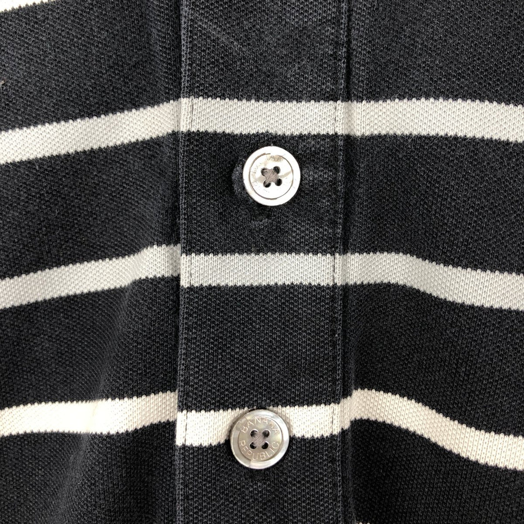 Banana Republic BANANA REPUBLIC Short Sleeve Striped Polo Shirt Men's Size L cotton black type Vintage Second Hand
