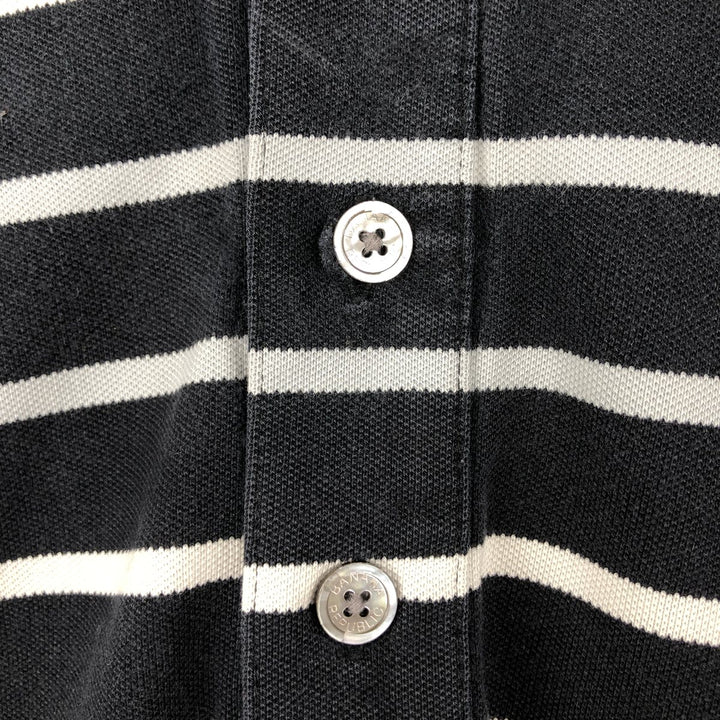Banana Republic BANANA REPUBLIC Short Sleeve Striped Polo Shirt Men's Size L cotton black type Vintage Second Hand