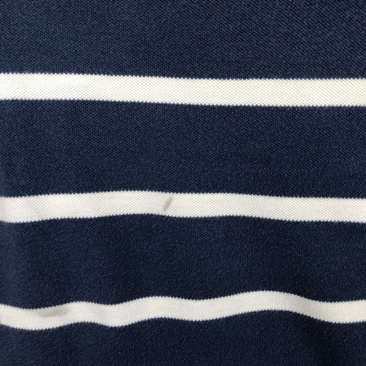 Ralph Lauren POLO JEANS COMPANY Short-Sleeve Striped Polo Shirt, Men's Size L (approx.) cotton navy blue type Vintage Second Hand