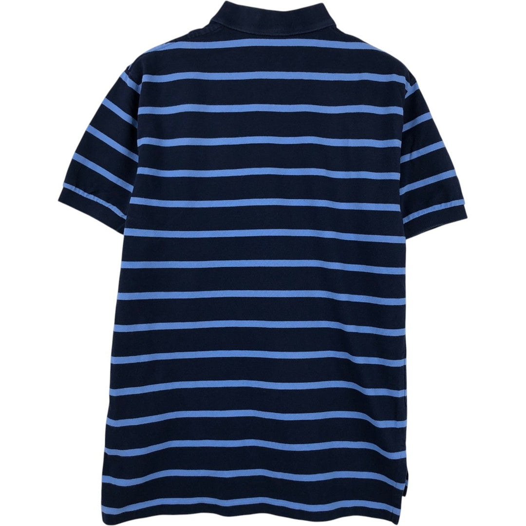 Ralph Lauren POLO by Ralph Lauren short sleeve striped polo shirt, men's size M cotton navy blue type Vintage Second Hand