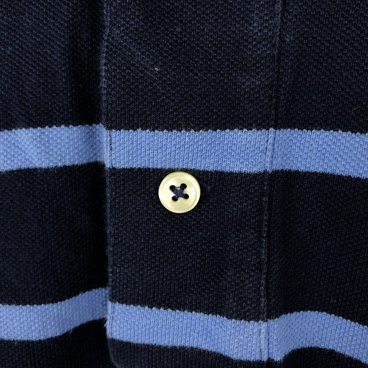Ralph Lauren POLO by Ralph Lauren short sleeve striped polo shirt, men's size M cotton navy blue type Vintage Second Hand
