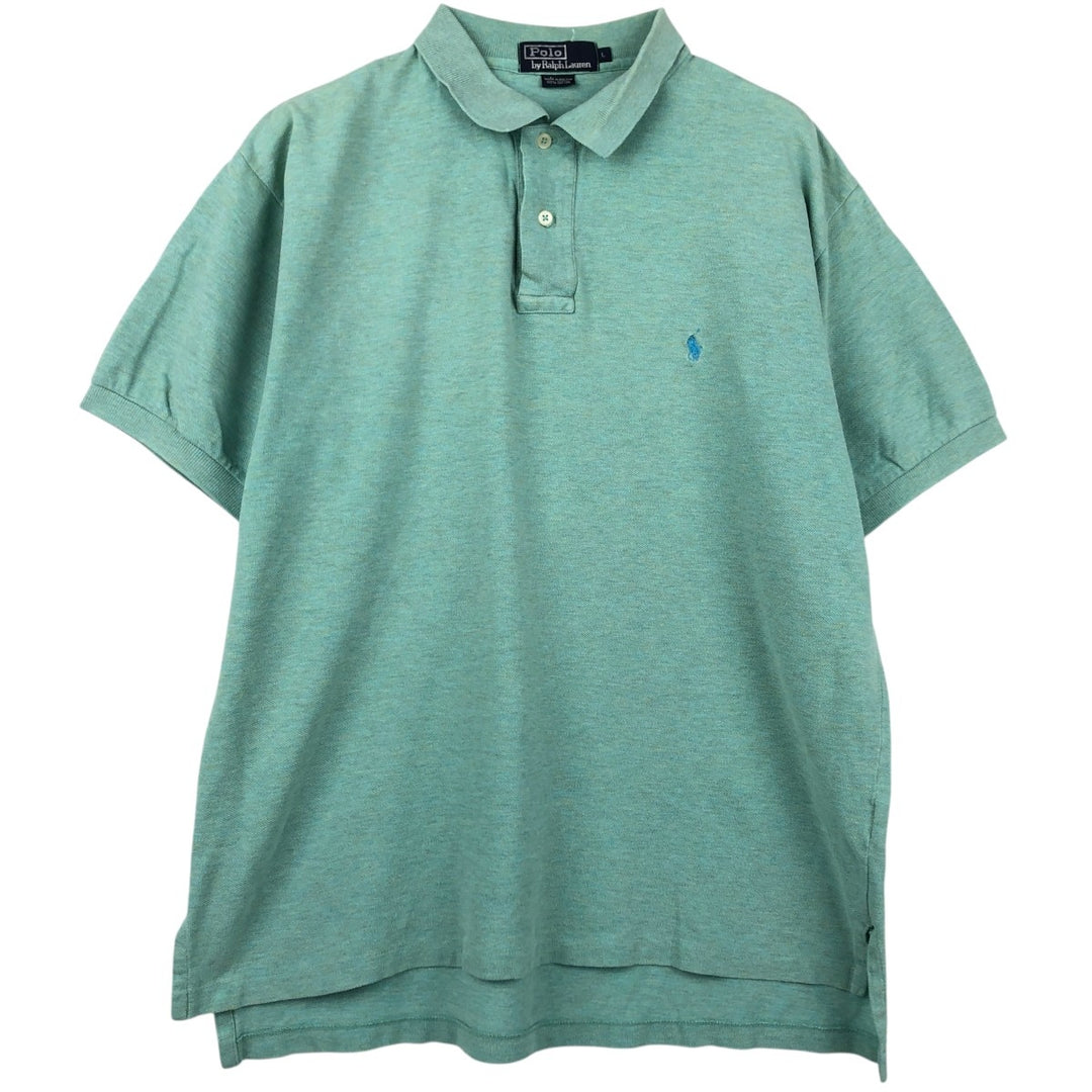 Ralph Lauren POLO by Ralph Lauren short sleeve polo shirt, men's size L cotton Blue type light blue Vintage Second Hand