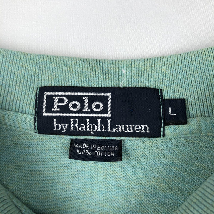 Ralph Lauren POLO by Ralph Lauren short sleeve polo shirt, men's size L cotton Blue type light blue Vintage Second Hand