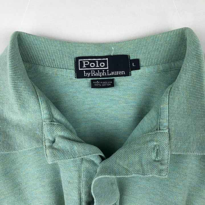Ralph Lauren POLO by Ralph Lauren short sleeve polo shirt, men's size L cotton Blue type light blue Vintage Second Hand