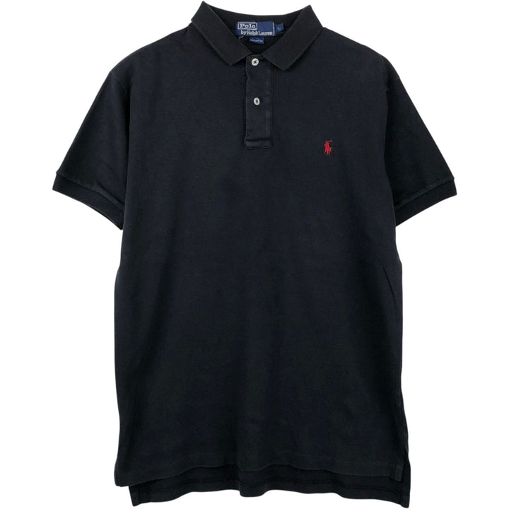 Ralph Lauren POLO by Ralph Lauren short sleeve polo shirt, men's size L cotton black type Vintage Second Hand