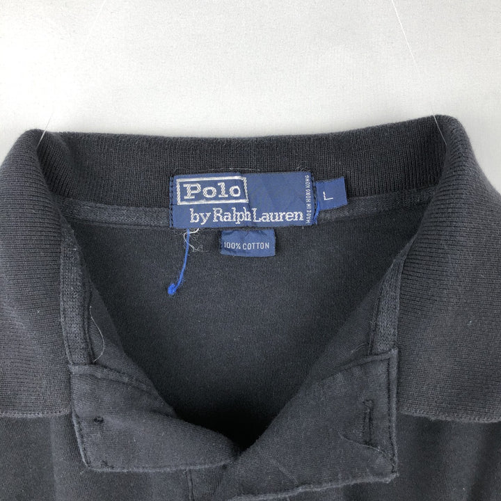 Ralph Lauren POLO by Ralph Lauren short sleeve polo shirt, men's size L cotton black type Vintage Second Hand
