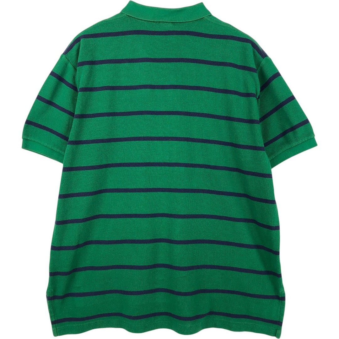 Ralph Lauren POLO by Ralph Lauren short sleeve striped polo shirt, men's XL size cotton green type Vintage Second Hand