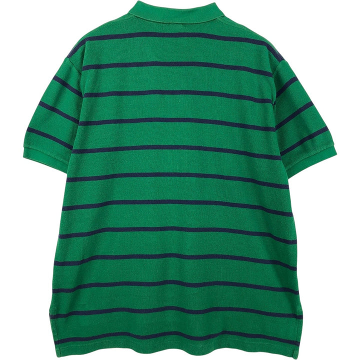 Ralph Lauren POLO by Ralph Lauren short sleeve striped polo shirt, men's XL size cotton green type Vintage Second Hand