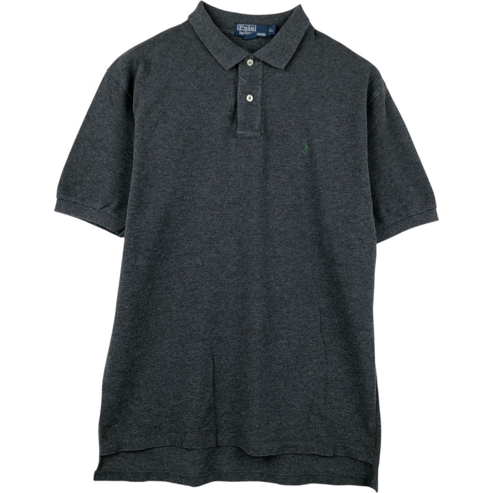Ralph Lauren POLO by Ralph Lauren short sleeve polo shirt, men's XL size cotton Charcoal Vintage Second Hand