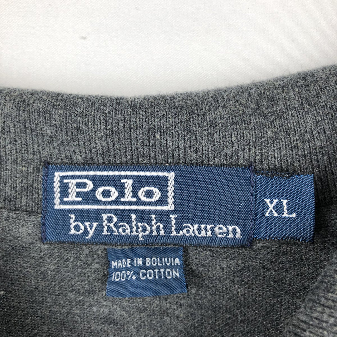 Ralph Lauren POLO by Ralph Lauren short sleeve polo shirt, men's XL size cotton Charcoal Vintage Second Hand