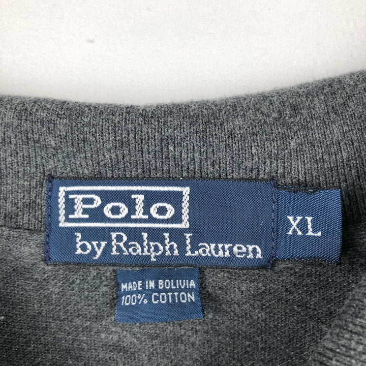Ralph Lauren POLO by Ralph Lauren short sleeve polo shirt, men's XL size cotton Charcoal Vintage Second Hand