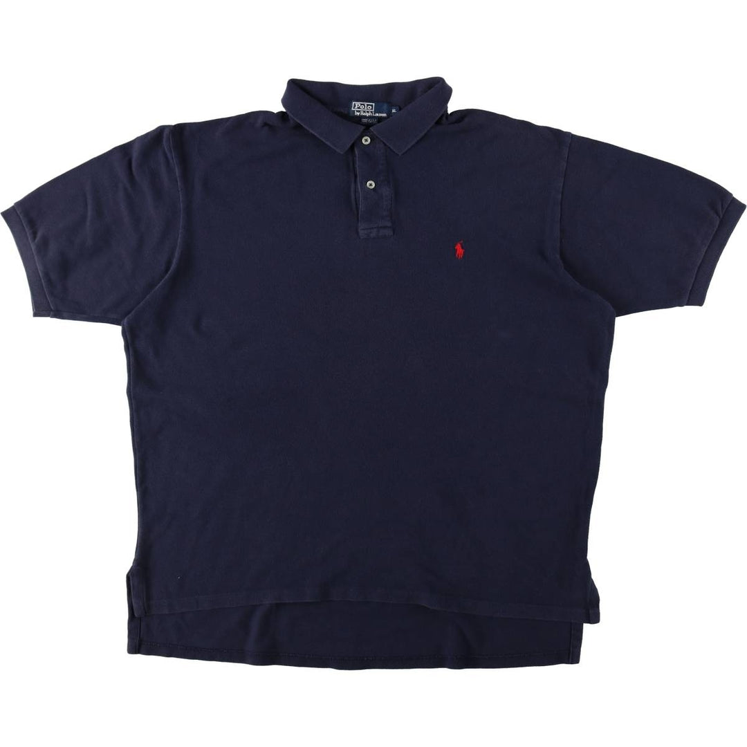 1990'S Ralph Lauren POLO by Ralph Lauren short-sleeved polo shirt, made in the USA, men's size XL equivalent. cotton black type Vintage Second Hand