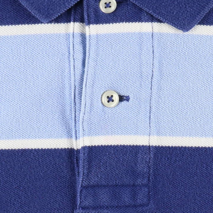Ralph Lauren POLO by Ralph Lauren CUSTOM FIT Striped Short-Sleeve Polo Shirt, Size L (Men's equivalent to size L) cotton blue type Vintage Second Hand