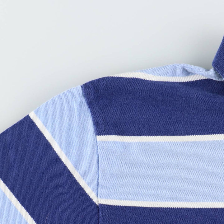 Ralph Lauren POLO by Ralph Lauren CUSTOM FIT Striped Short-Sleeve Polo Shirt, Size L (Men's equivalent to size L) cotton blue type Vintage Second Hand
