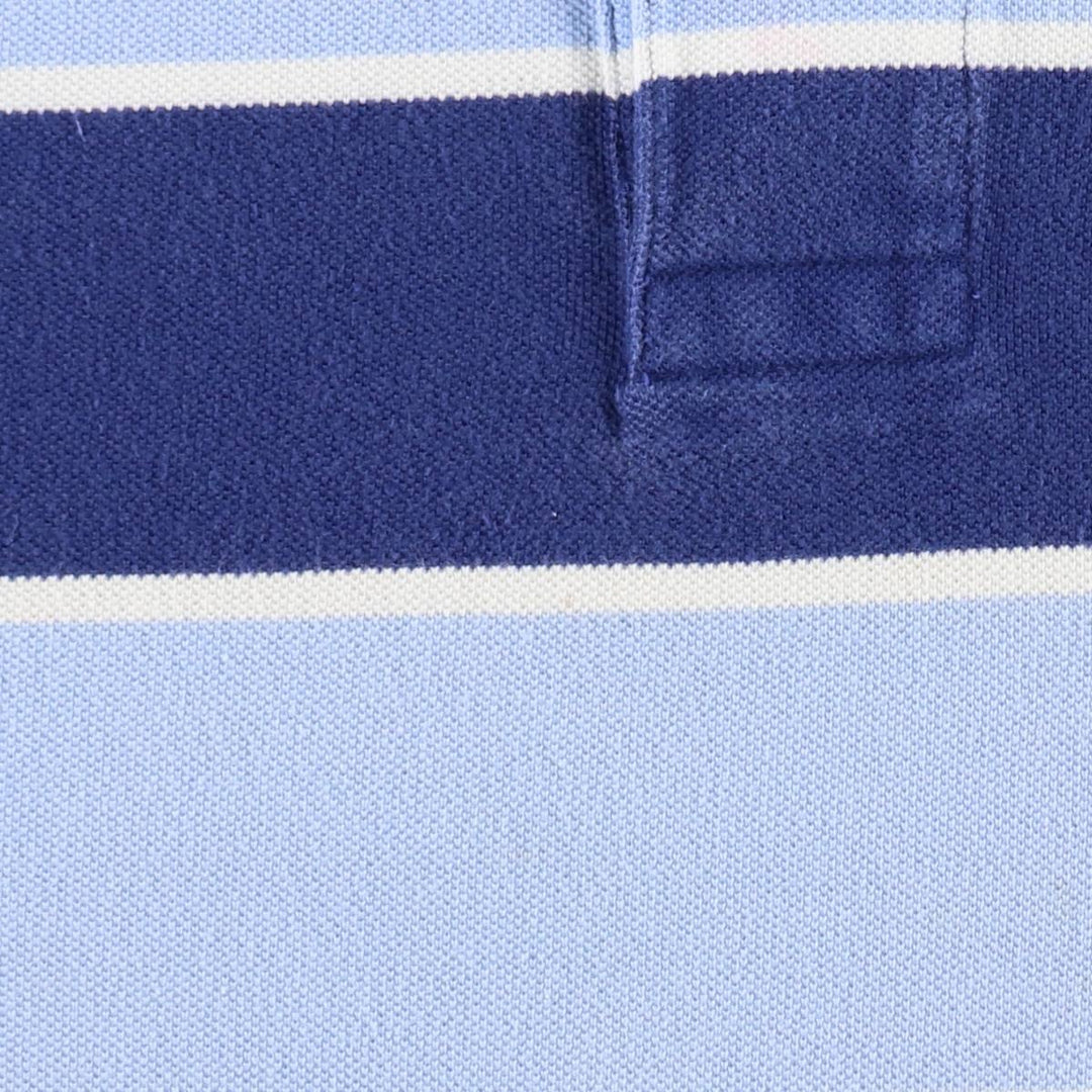 Ralph Lauren POLO by Ralph Lauren CUSTOM FIT Striped Short-Sleeve Polo Shirt, Size L (Men's equivalent to size L) cotton blue type Vintage Second Hand