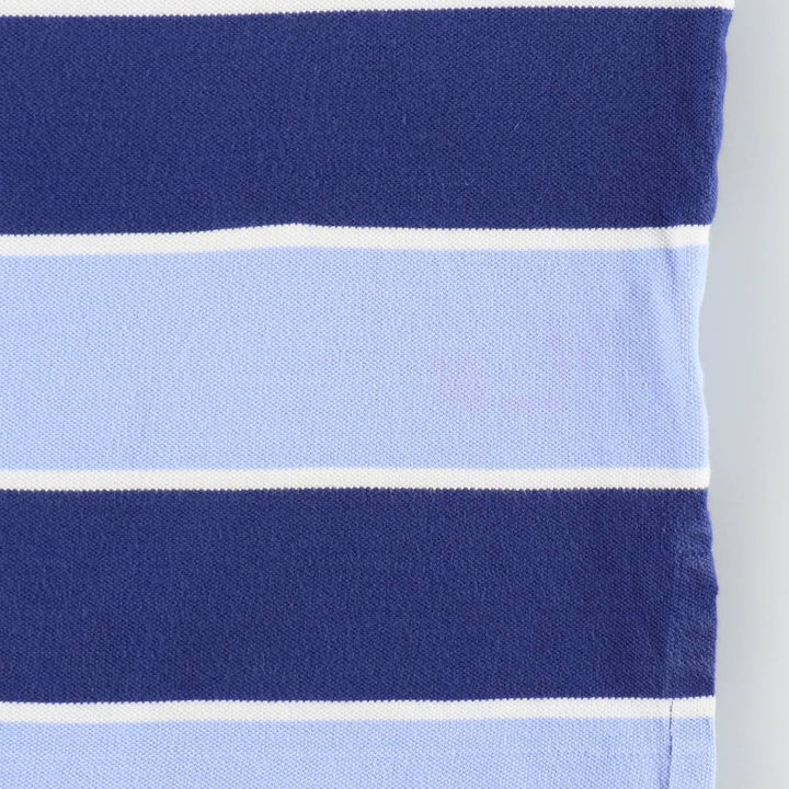 Ralph Lauren POLO by Ralph Lauren CUSTOM FIT Striped Short-Sleeve Polo Shirt, Size L (Men's equivalent to size L) cotton blue type Vintage Second Hand