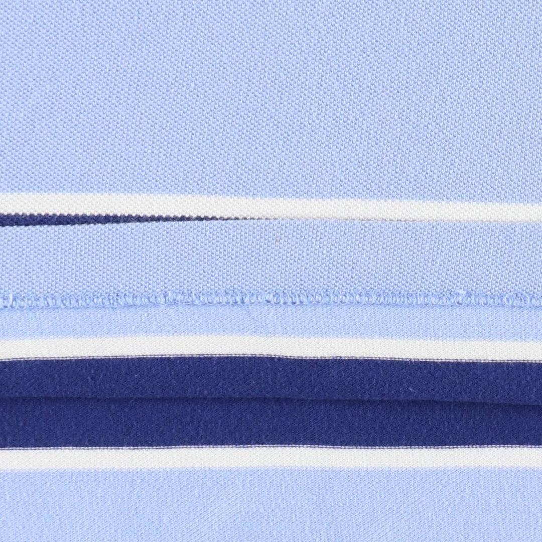 Ralph Lauren POLO by Ralph Lauren CUSTOM FIT Striped Short-Sleeve Polo Shirt, Size L (Men's equivalent to size L) cotton blue type Vintage Second Hand