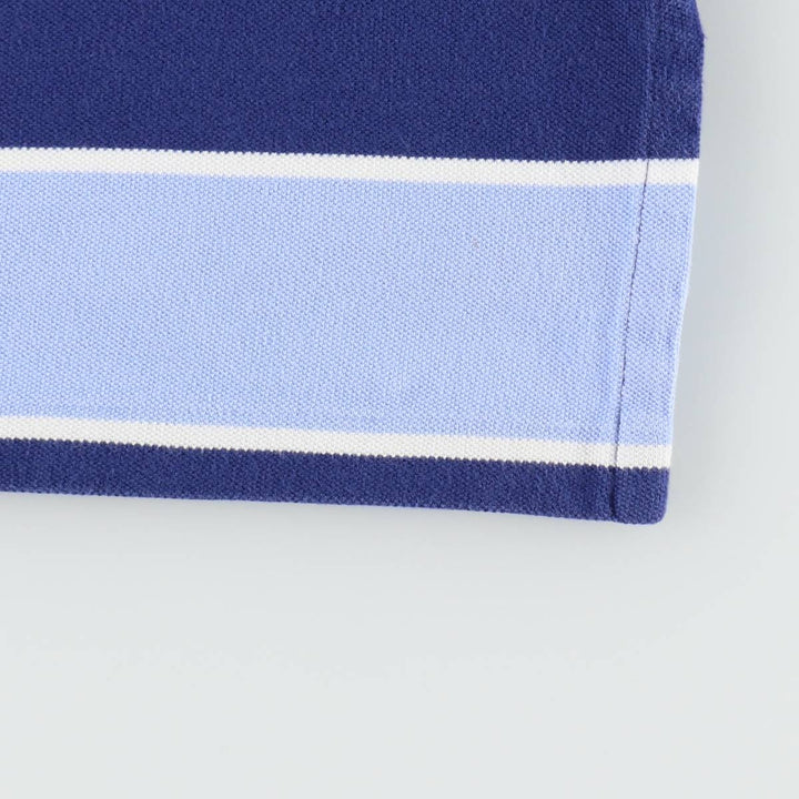 Ralph Lauren POLO by Ralph Lauren CUSTOM FIT Striped Short-Sleeve Polo Shirt, Size L (Men's equivalent to size L) cotton blue type Vintage Second Hand