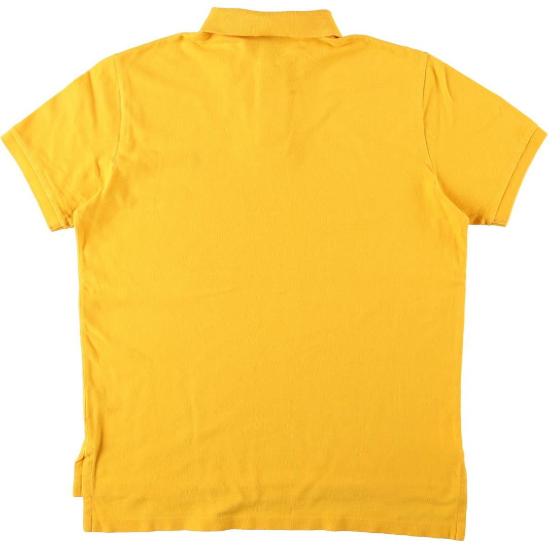 Ralph Lauren POLO by Ralph Lauren CUSTOM FIT short sleeve polo shirt, men's L size, regular collar cotton yellow type Vintage Second Hand