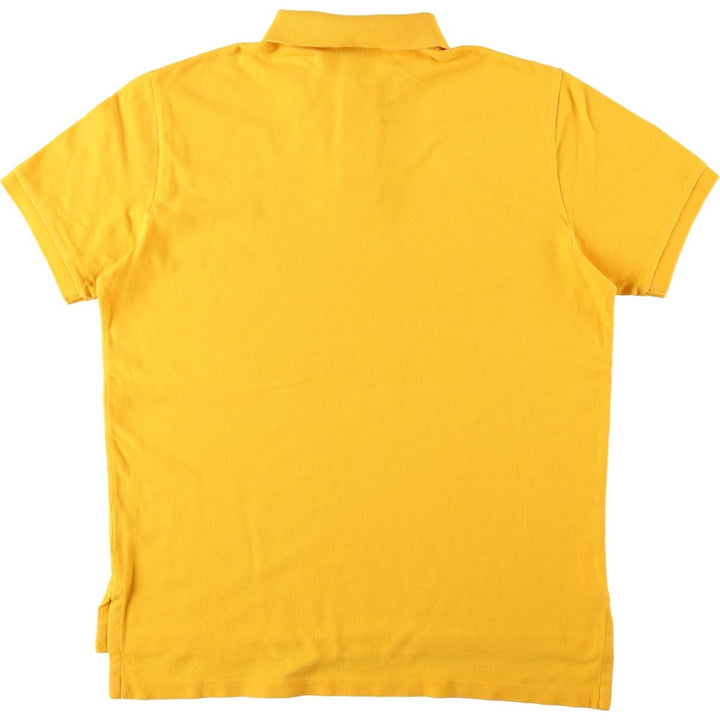 Ralph Lauren POLO by Ralph Lauren CUSTOM FIT short sleeve polo shirt, men's L size, regular collar cotton yellow type Vintage Second Hand