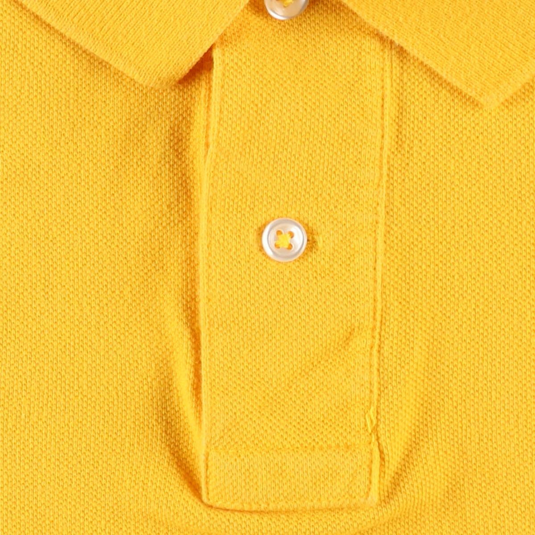 Ralph Lauren POLO by Ralph Lauren CUSTOM FIT short sleeve polo shirt, men's L size, regular collar cotton yellow type Vintage Second Hand