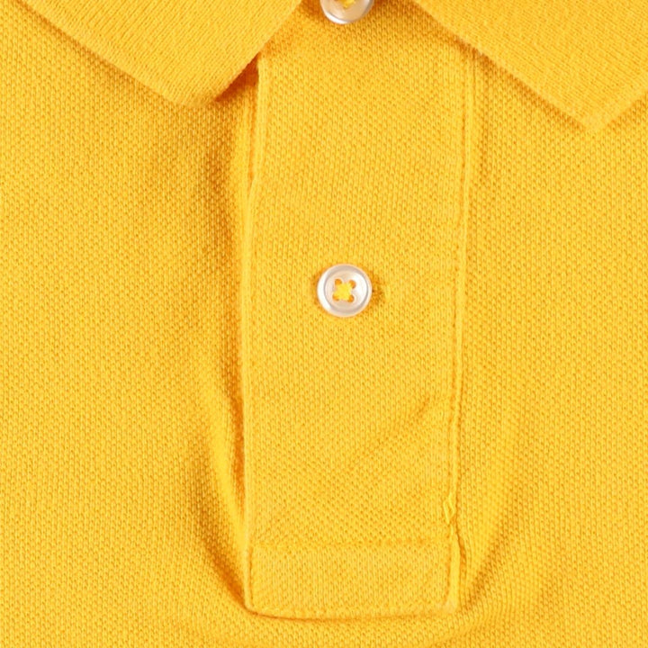 Ralph Lauren POLO by Ralph Lauren CUSTOM FIT short sleeve polo shirt, men's L size, regular collar cotton yellow type Vintage Second Hand