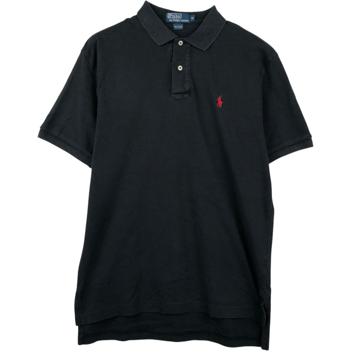 Ralph Lauren POLO by Ralph Lauren short sleeve polo shirt, men's size M cotton black type Vintage Second Hand