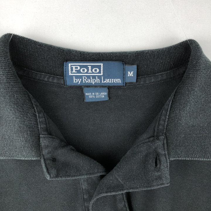 Ralph Lauren POLO by Ralph Lauren short sleeve polo shirt, men's size M cotton black type Vintage Second Hand