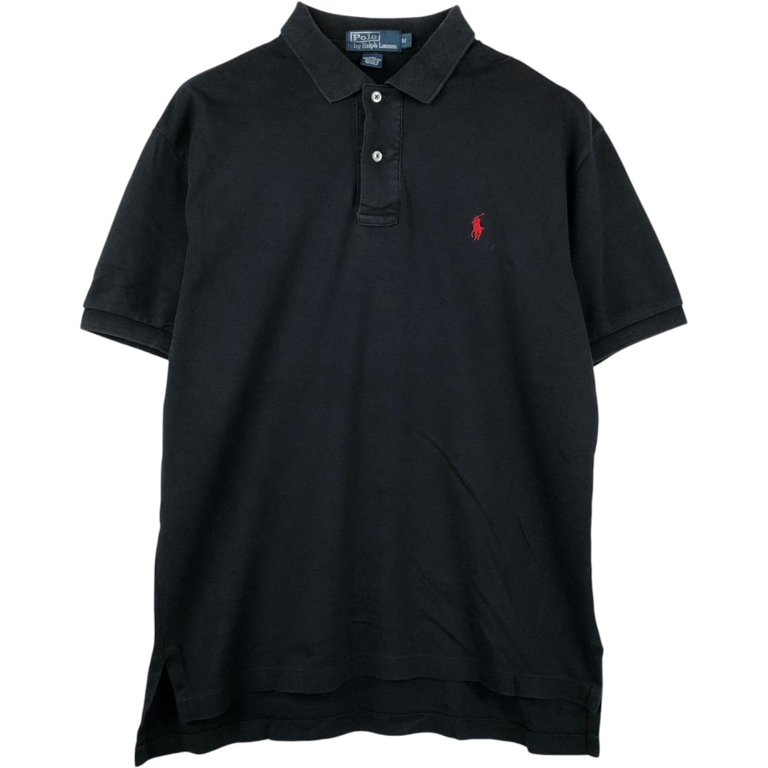 Ralph Lauren POLO by Ralph Lauren short sleeve polo shirt, men's size M cotton black type Vintage Second Hand
