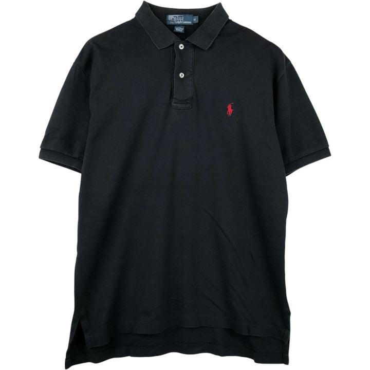 Ralph Lauren POLO by Ralph Lauren short sleeve polo shirt, men's size M cotton black type Vintage Second Hand