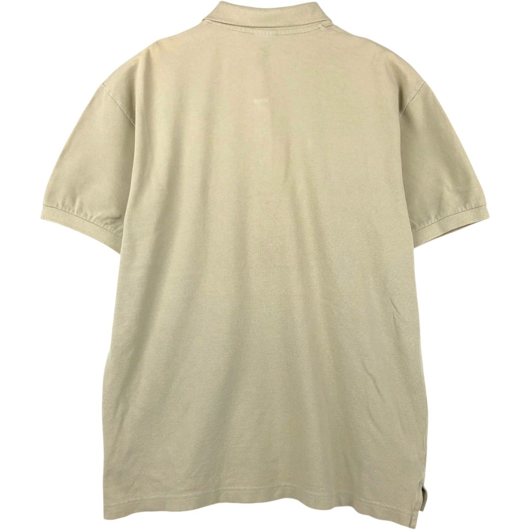 Nike Center Logo Short-Sleeve Polo Shirt, Men's Size L (approx.) cotton Beige type Vintage Second Hand