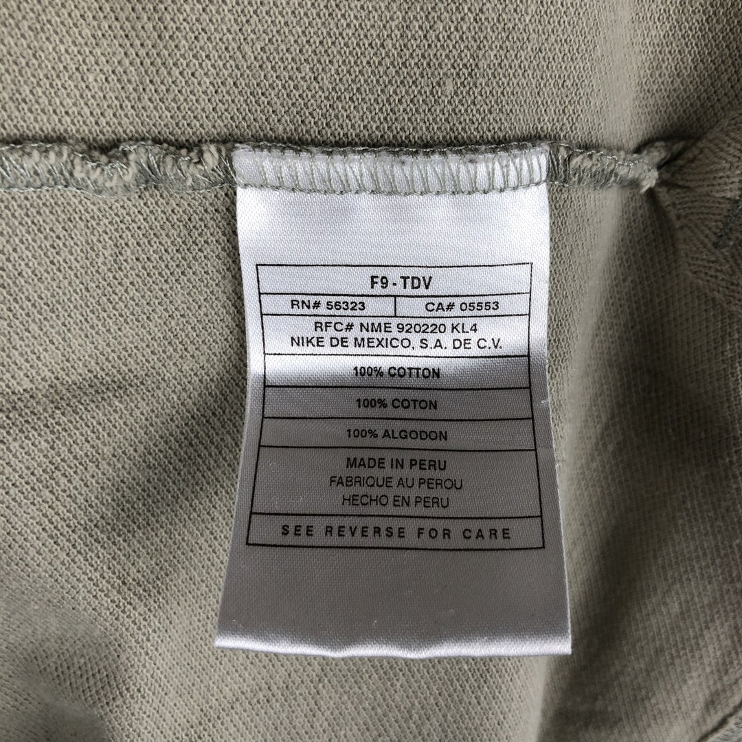 Nike Center Logo Short-Sleeve Polo Shirt, Men's Size L (approx.) cotton Beige type Vintage Second Hand