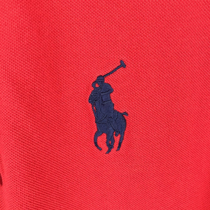 Ralph Lauren POLO RALPH LAUREN American flag pattern short-sleeved polo shirt, men's size L (approx.) cotton red type Vintage Second Hand