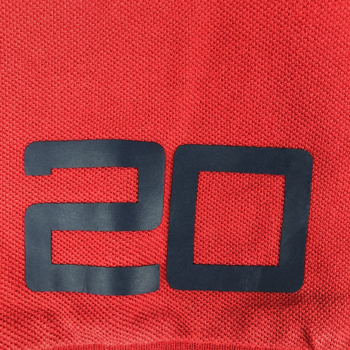 Ralph Lauren POLO RALPH LAUREN American flag pattern short-sleeved polo shirt, men's size L (approx.) cotton red type Vintage Second Hand